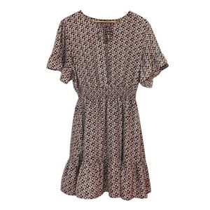 Fall dainty Floral Print Dress, X-Large